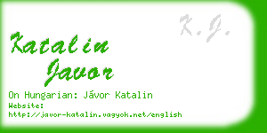 katalin javor business card